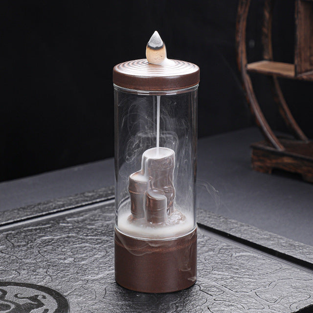 Mystic Mist | Hidden Smoke Glass Cover Backflow Burner