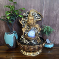 Celestial Glow | Modern Zen Dragon Statue with LED & Backflow Burner