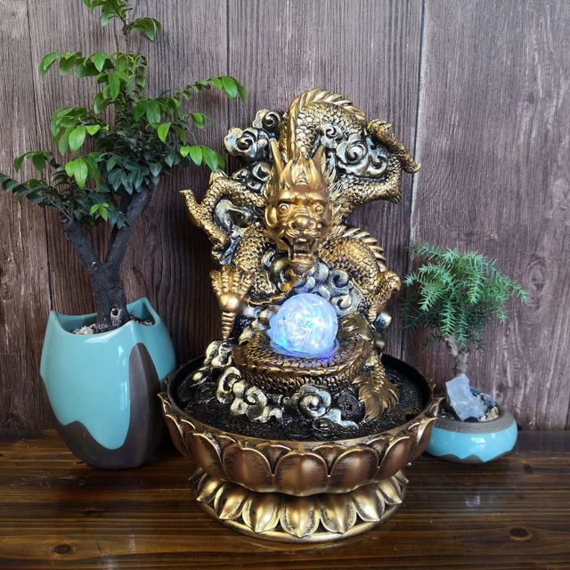 Celestial Glow | Modern Zen Dragon Statue with LED & Backflow Burner